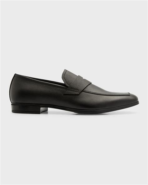 mens prada penny loafers|Prada saffiano leather penny loafer.